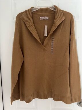 NWT George and Martha Women Long Sleeve Sweater Size XL Brown # 801